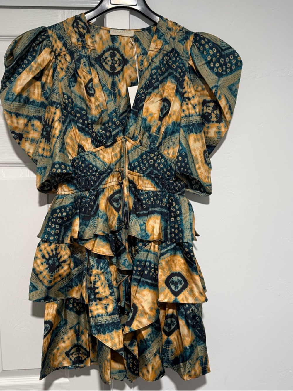 Ulla Johnson Women’s Zita Ruffled Silk Twill Mini Dress Constellation Size 6 - Picture 2 of 10